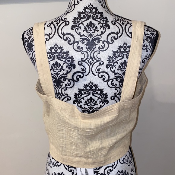 NWT!! Roxy Women's Ocean Groove Button Front Cropped Tank Ivory Cream - Picture 6 of 10